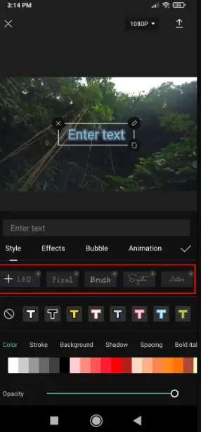 capcut text