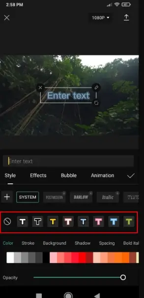 capcut text
